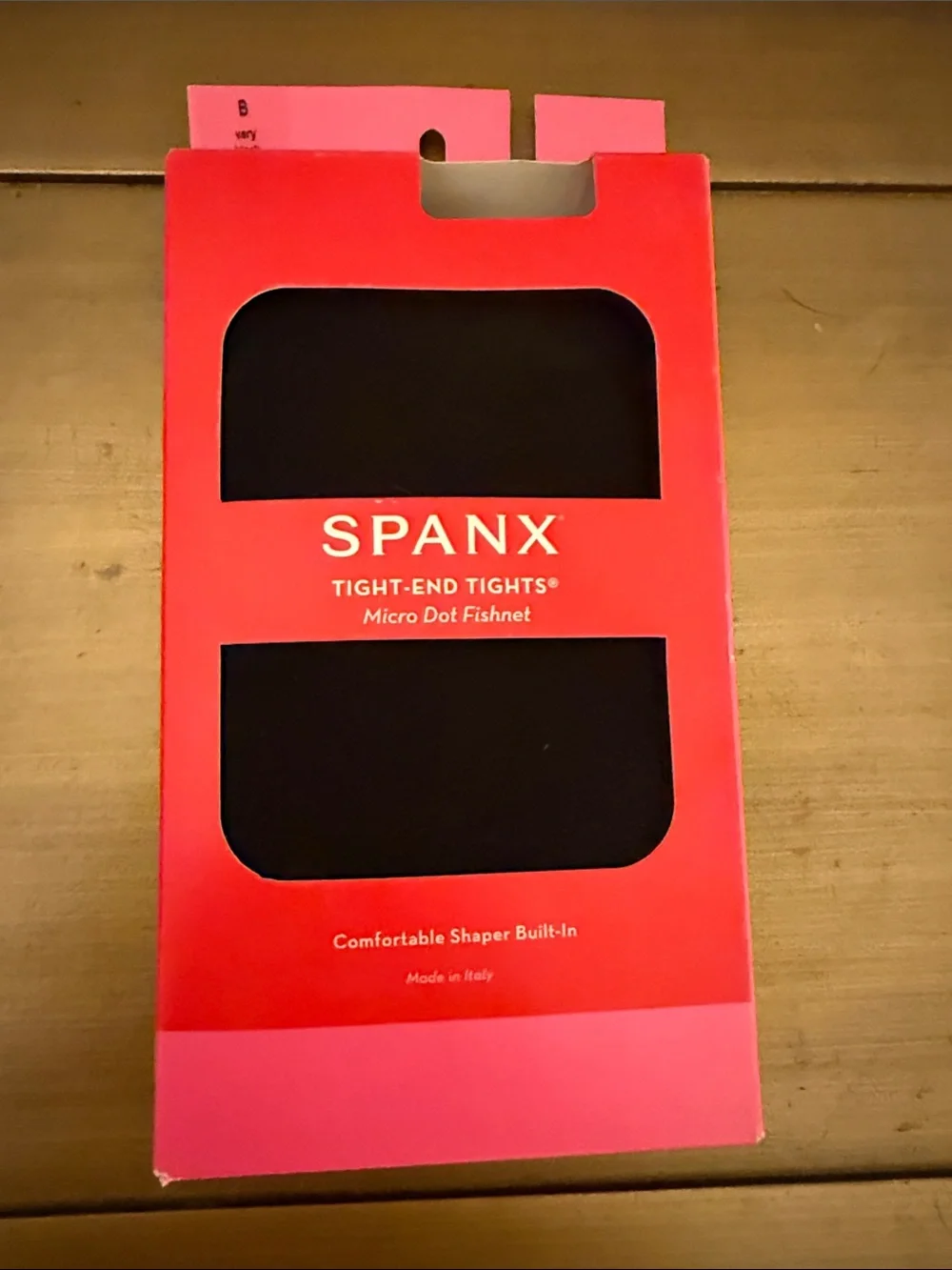 NWT SPANX Black Sheer Shaping Tights with Micro Dot Fishnet Look